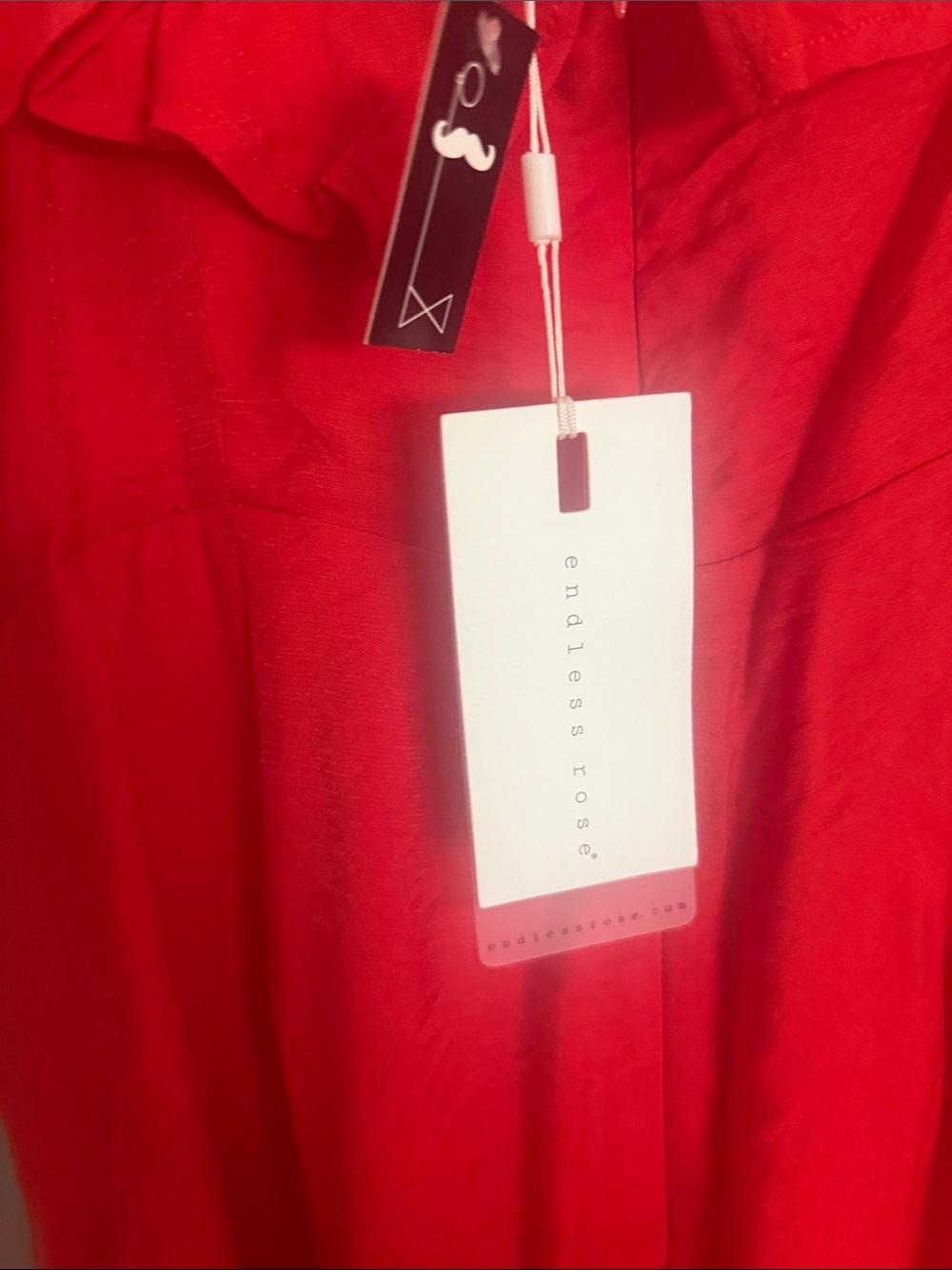 Endless Rose Red Tie-Shoulder Ruffle Dress - Picture 6 of 6